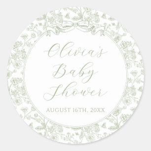 Adesivo Elegante Arco de Verde Sálvia Floral Vintage Chã d