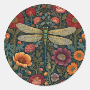 Adesivo Elegante arte nova floral de Outono Libélula