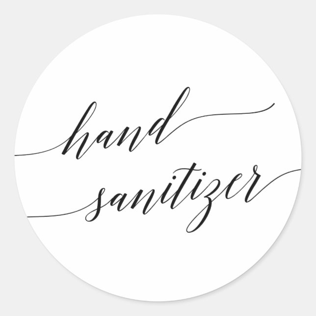 Adesivo Elegante Black Calliographic Sanitizer (Frente)