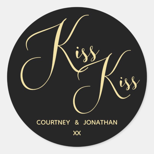 Adesivo Elegante Black Dourado Say com nome personalizável (Frente)