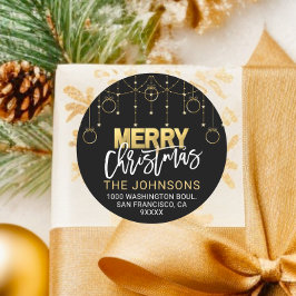 Adesivo Elegante Black Dourado Twinkle Stars Endereço de N