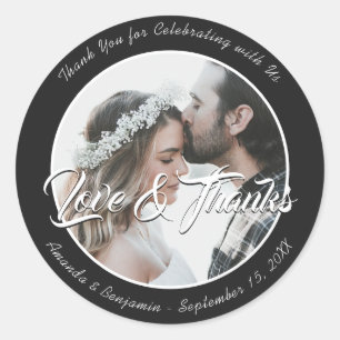 Adesivo Elegante Black Obrigado Foto-Stickers Casados