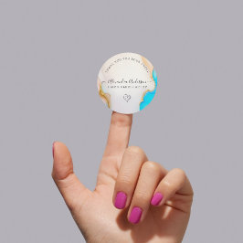 Adesivo Elegante Blue and White Agate Business Obrigado