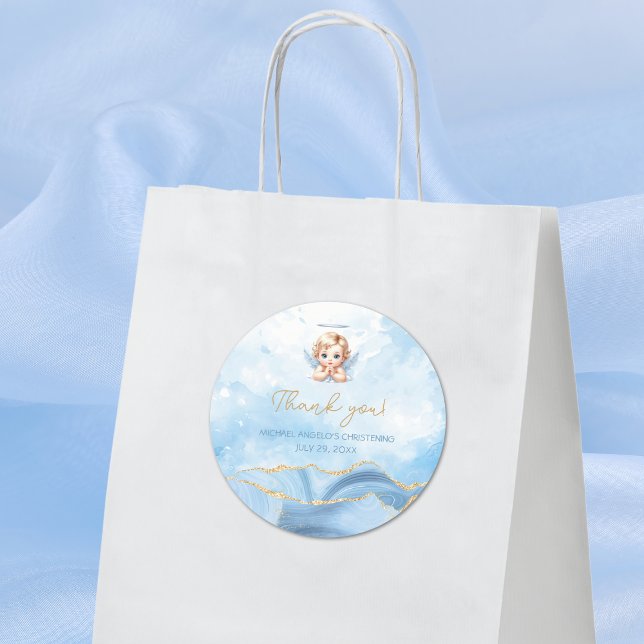 Adesivo Elegante Blue Angel Boy Baptism (Criador carregado)