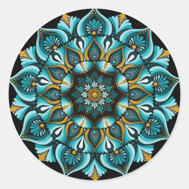 Adesivo Elegante Blue Mandala | Sacred Geometry Boho | Zen (Frente)