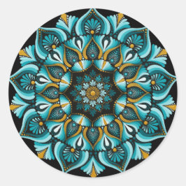 Adesivo Elegante Blue Mandala | Sacred Geometry Boho | Zen