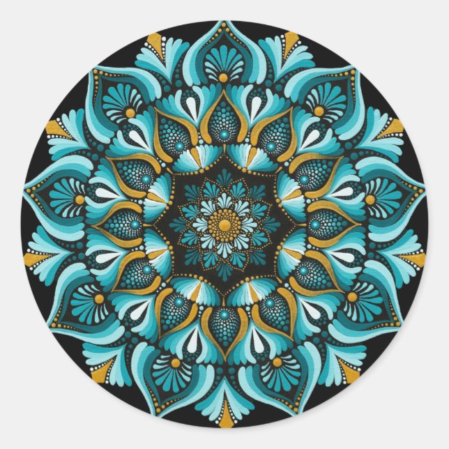 Adesivo Elegante Blue Mandala | Sacred Geometry Boho | Zen (Frente)