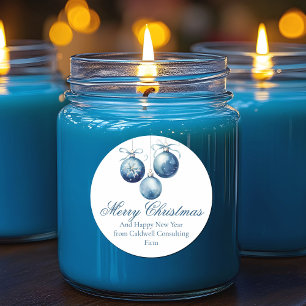 Adesivo Elegante Blue Merry Christmas Ornament Company