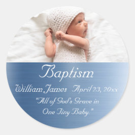 Adesivo Elegante Blue Name Baby Boy Baptism