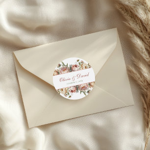 Adesivo Elegante Blush Dusty Rosa Peonies