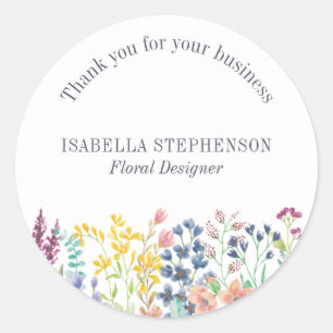 Adesivo Elegante Boho Aquarela Colorida Flor Silvestre
