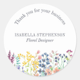 Adesivo Elegante Boho Aquarela Colorida Flor Silvestre