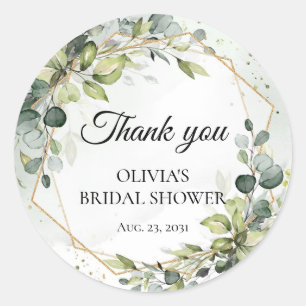 Adesivo Elegante boho aquarela verde casamento de eucalipt