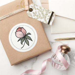 Adesivo Elegante Boho Botânico, Rosa