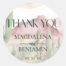 Elegante Boho Desert Landscape Cactus Weding