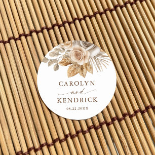 Adesivo Elegante Boho Neutral Floral Acentos Nefastos