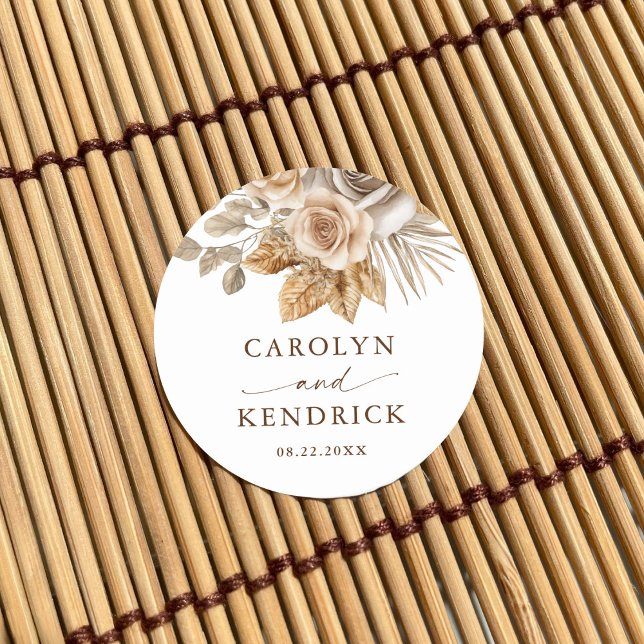 Adesivo Elegante Boho Neutral Floral Acentos Nefastos (Criador carregado)