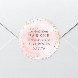 Adesivo Elegante Bonito Cor-de-Rosa Dourada Glitter Endere