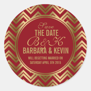 Adesivo Elegante Borgonha e Dourada Zigzag Chevron