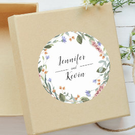 Adesivo Elegante Botânica Colorida Vegetação Casamento