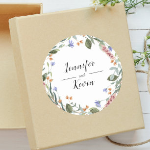 Adesivo Elegante Botânica Colorida Vegetação Casamento