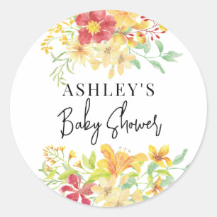 Adesivo Elegante Bright Floral   Chá de fraldas Chic