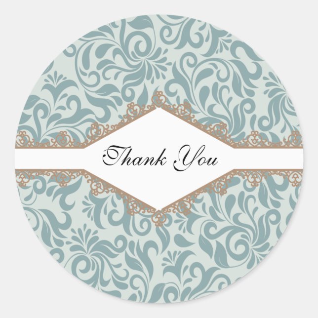 Adesivo Elegante Brocade Flourish Lace Green Obrigado (Frente)