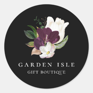 Adesivo Elegante Buquê Floral Roxo Preto