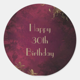 Adesivo Elegante Burgundy & Faux Dourado Sticker