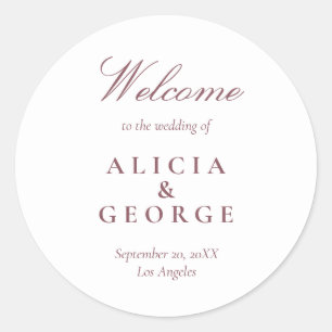 Adesivo Elegante burgundy, simples favor de casamento