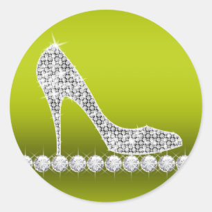 Adesivo Elegante Calçado Celeron Green Diamond High Heel