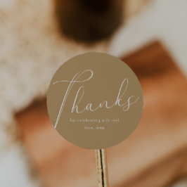 Adesivo Elegante Caligrafia Amarelo Obrigado