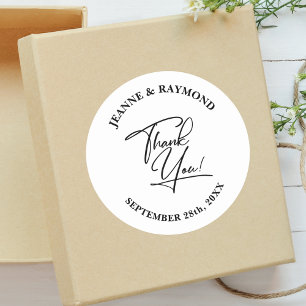 Adesivo Elegante Caligrafia de Casamento Personalizada de