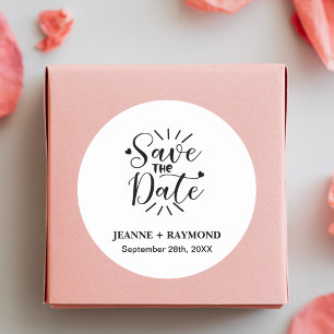 Adesivo Elegante Caligrafia Estilosa para Casamento Save t