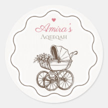 Elegante Carrinho de Bebê Vintage Aqiqah Rosa Islâ