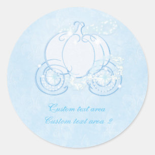 Adesivo Elegante Carruagem Azul Princesa Cinderela