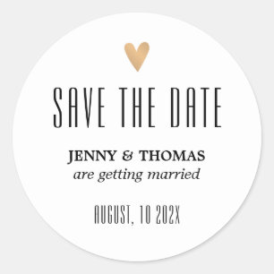 Adesivo Elegante cartão de Save the date de casamento limp