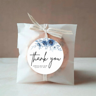 Adesivo Elegante Casamento Floral Azul Vintage Francês