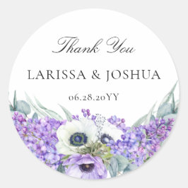 Adesivo Elegante Casamento Floral Púrpura Favorável Obriga