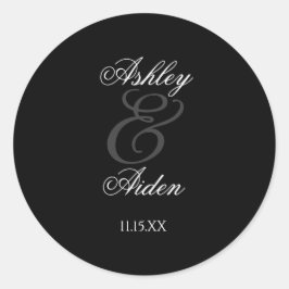 Adesivo Elegante Casamento Minimalista Preto e Branco Em