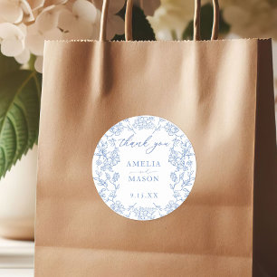 Adesivo Elegante Casamento vintage azul empoeirado francês