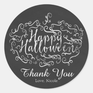 Adesivo Elegante Chalkboard Pumpkin Feliz Halloween