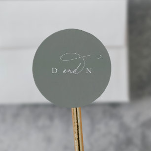 Adesivo Elegante Charm Sage Wedding Envelope Seal Stickers