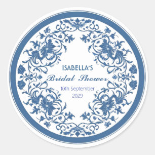 Adesivo Elegante Chinoiserie Azul Vitoriana Floral Chinesa