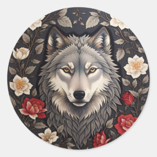 Adesivo Elegante Cinza Wolf Floral