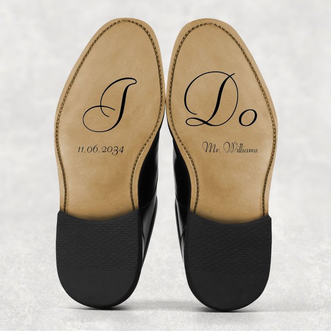 Adesivo Elegante Clássico Eu Faço Calçados De Casamento De (Classic Elegant I Do Groom Wedding Shoes Custom Sticker
)