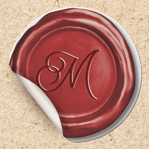 Adesivo Elegante Clássico Vintage Monogramas Cera Selo