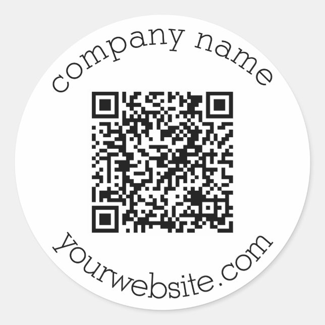 Adesivo Elegante Código QR Personalizado Moderno & Rótulo  (Frente)