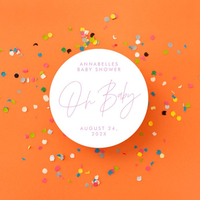 Adesivo elegante cor-de-rosa-cinza moderno (Criador carregado)