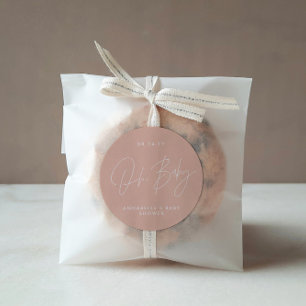 Adesivo elegante cor-de-rosa roxo moderno com escrita de c